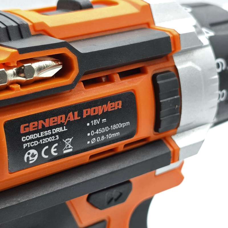 دریل پیچ گوشتی شارژی سه نظام 10 میلیمتری 18 ولت ژنرال پاور مدل PTCD-12D02.3
