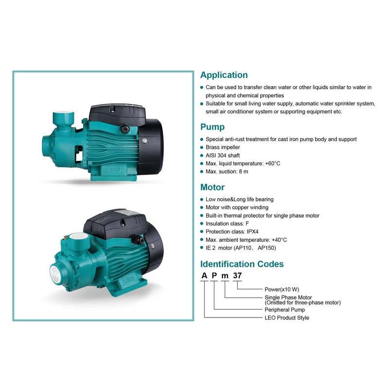 پمپ آب لئو مدل APm 37؛ قدرت و کارایی در آبرسانی - نمای کلی