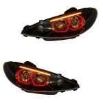 چراغ جلو پژو 206 مدل 3D-Hexa-B فولکالر دو حالته – بسته 2 عددی - نمای کلی