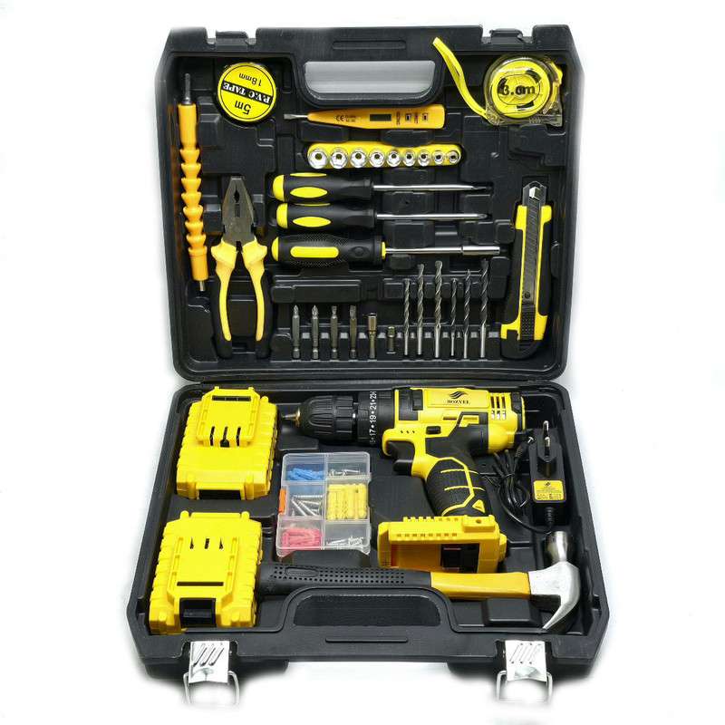 دریل پیچ گوشتی شارژی چکشی بوزیل مدل BOZ-04 مجموعه 95 عددی