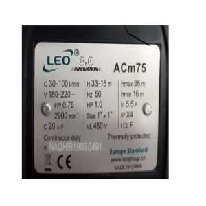 پمپ آب لئو مدل ACm75 – قدرت و کارایی بی‌نظیر - نمای کلی