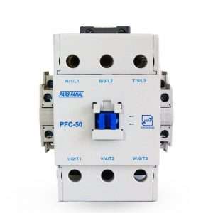نمایی از کنتاکتور 50 آمپر 3 فاز پارس فانال مدل PFC-50 بوبین
