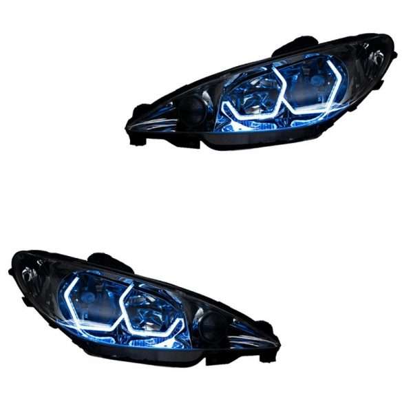 چراغ جلو خودرو گروه پژوهش صنعت مدرن مدل 3D-I8 فولکالر مناسب برای پژو 206 بسته دو عددی