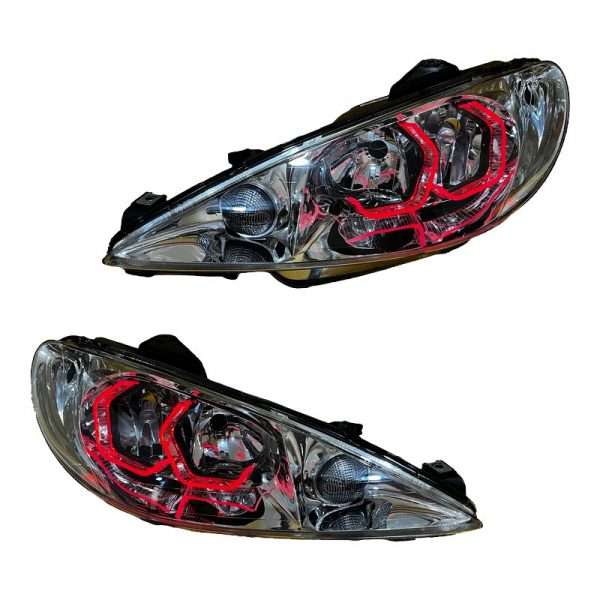 چراغ جلو خودرو گروه پژوهش صنعت مدرن مدل 3D-I8 فولکالر مناسب برای پژو 206 بسته دو عددی