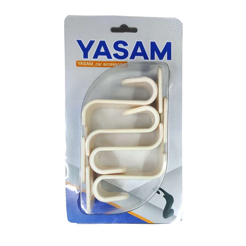 نمایی از قلاب آویز صندلی خودرو یاسام مدل 4WB-4 مجموعه چهار عددی