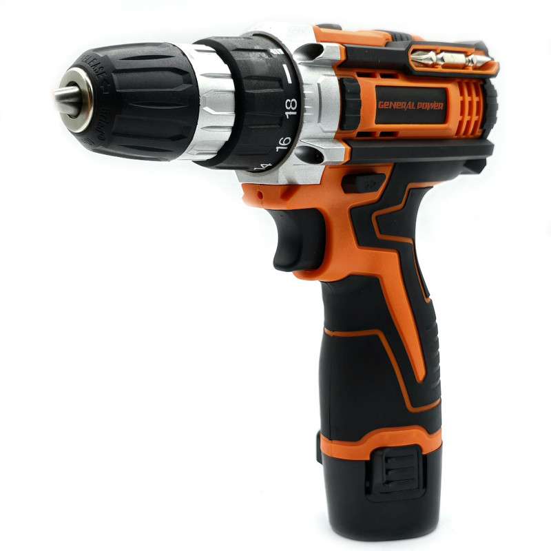 دریل پیچ گوشتی شارژی سه نظام 10 میلیمتری 18 ولت ژنرال پاور مدل PTCD-12D02.3