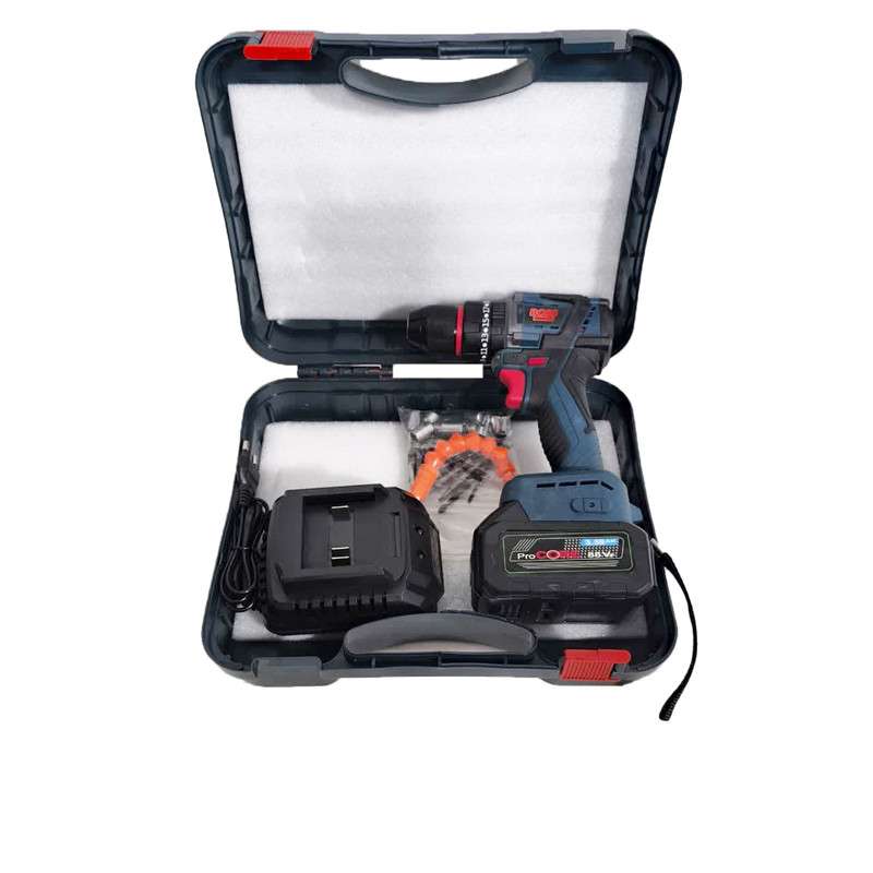 مجموعه 28 عددی دریل چکشی شارژی باس مدل BRUSHLESS-88VOLT- SIGNLE