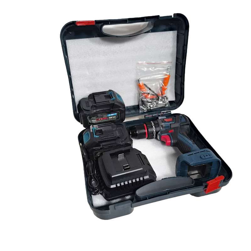 مجموعه 28 عددی دریل شارژی چکشی باس مدل 88V-Brushless-Dual Battery