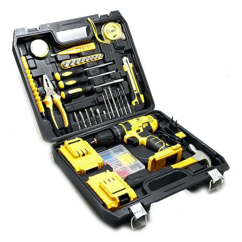 مجموعه 100 عددی دریل پیچ گوشتی شارژی چکشی بوزیل مدل BOZ-04-100PCS