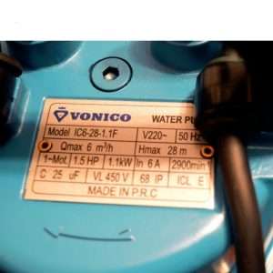 نمایی از پمپ کف کش ونیکو مدل IC6-28-1.1KW/1.5HP(F) – قدرت و کارایی برتر