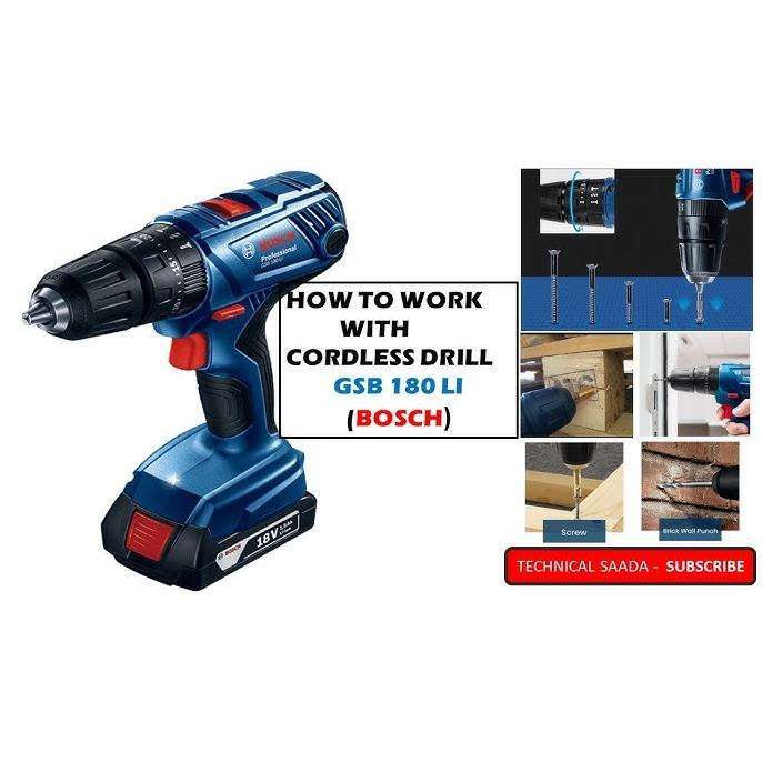 پیشنمایش دریل شارژِی چکشی سه حالته بوش مدل GSB 180 Li 3