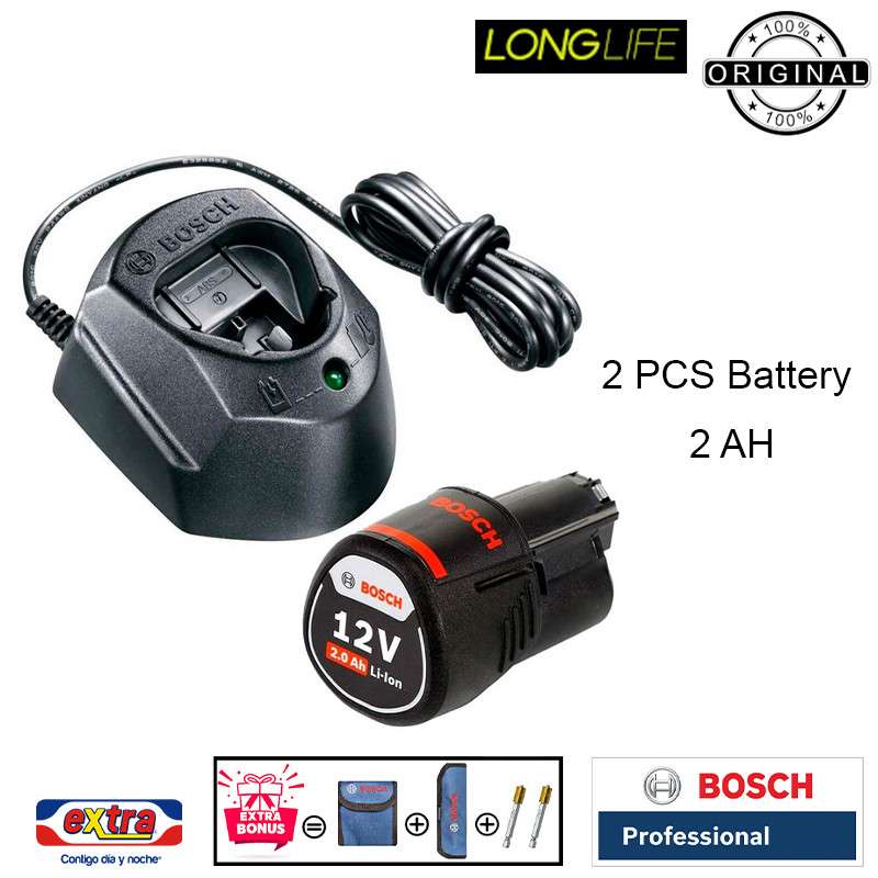 مجموعه بکس و دریل شارژی بوش مدل فوق حرفه ای GDR 120 LI & GSR 120 Li Extra Professional