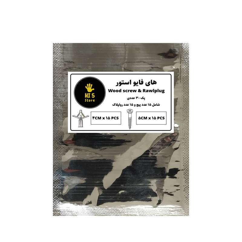 پیچ و رولپلاک پروانه ای های فایو استور مدل HI5 SR-4CM بسته 30 عددی