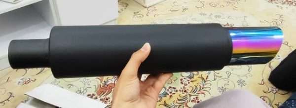 منبع اگزوز اسپرت 713jsسایلسر دار 2حالته سریی هفت رنگ